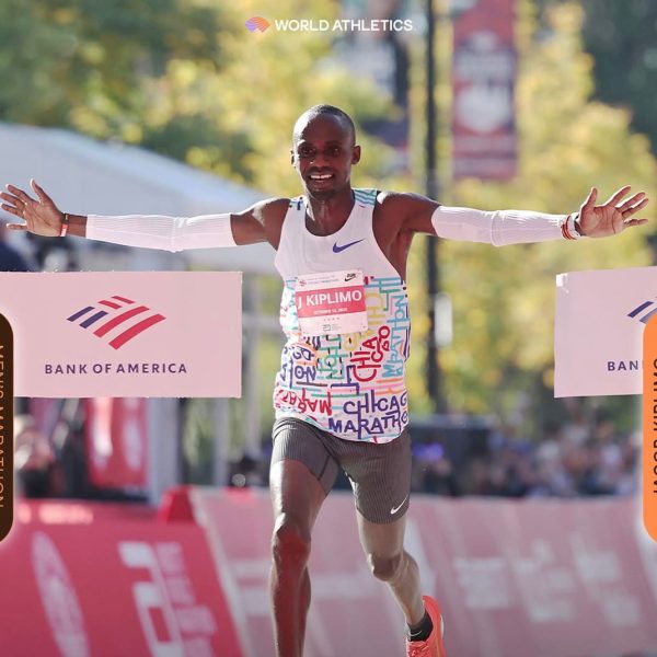 A runner wearing a white vest