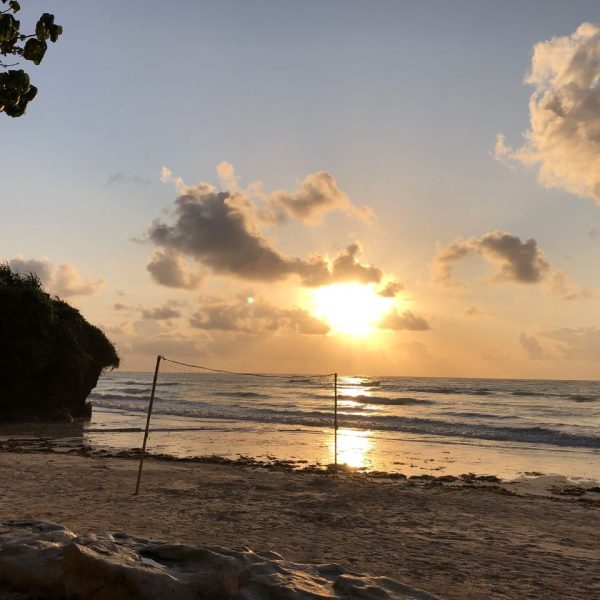 Sunrise at a sandy beach