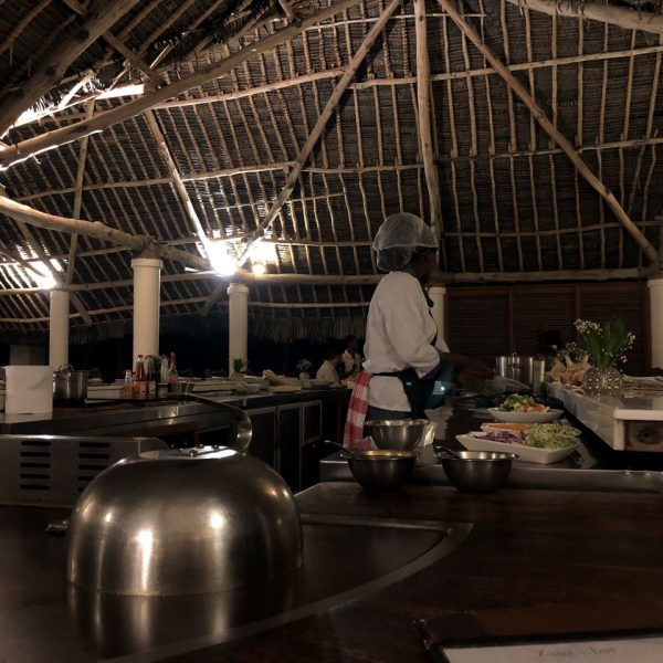 A chef getting ready to prepare a meal