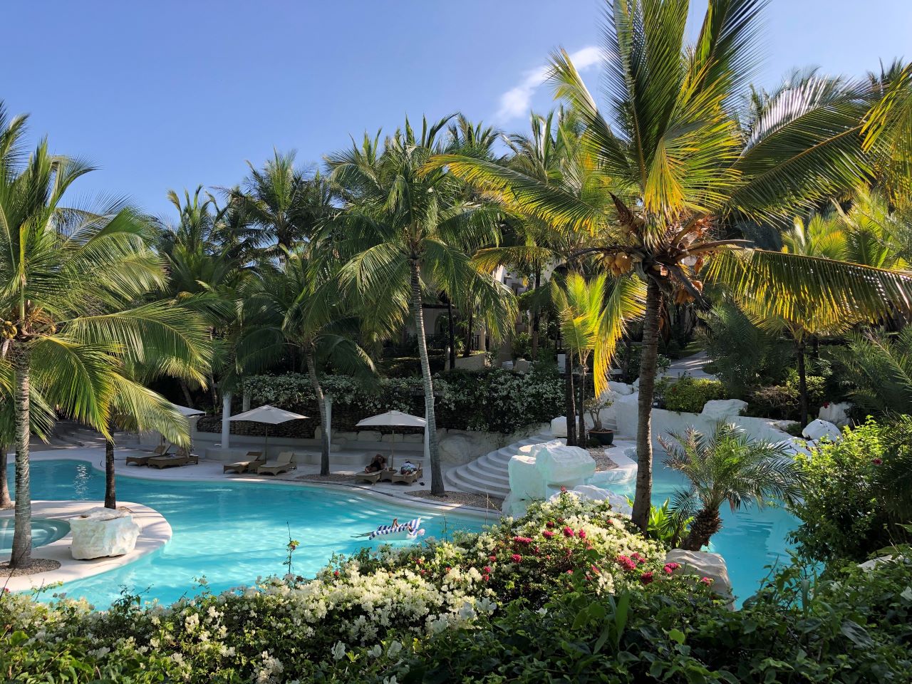 Sunny day at a beach resort