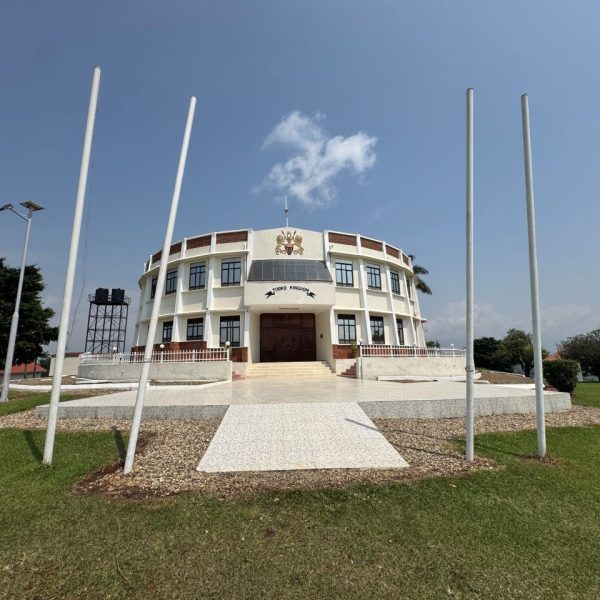 A white building with multiple windows